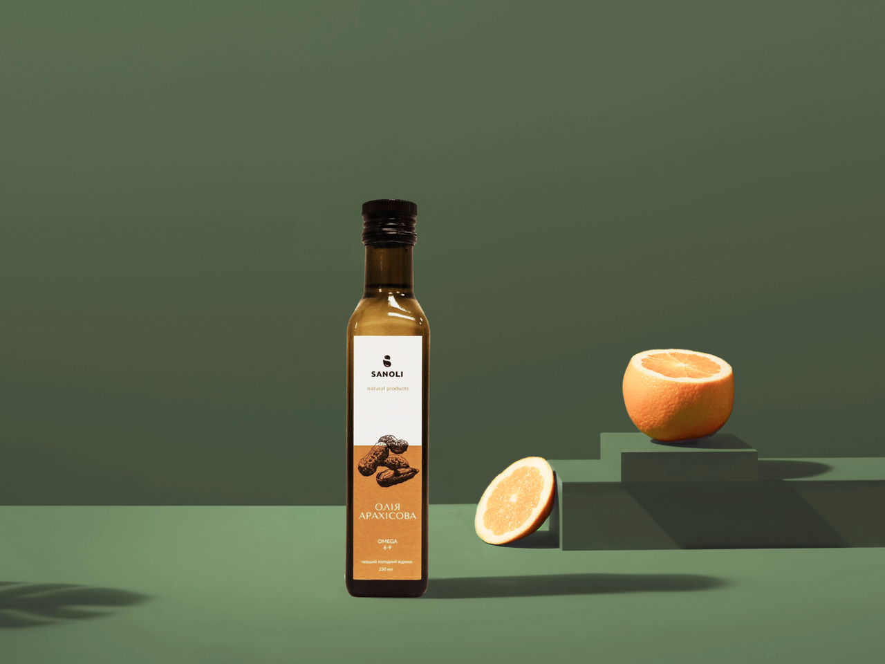 Розробка айдентики та дизайн упаковки для олії Sanoli